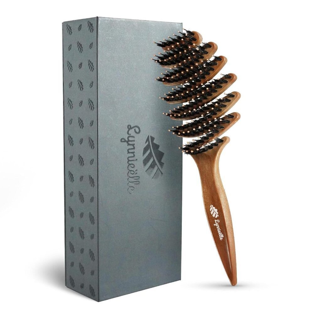 Hair Brush Detangler Boar Bristle Vented Scalp Massage For All Hair Types